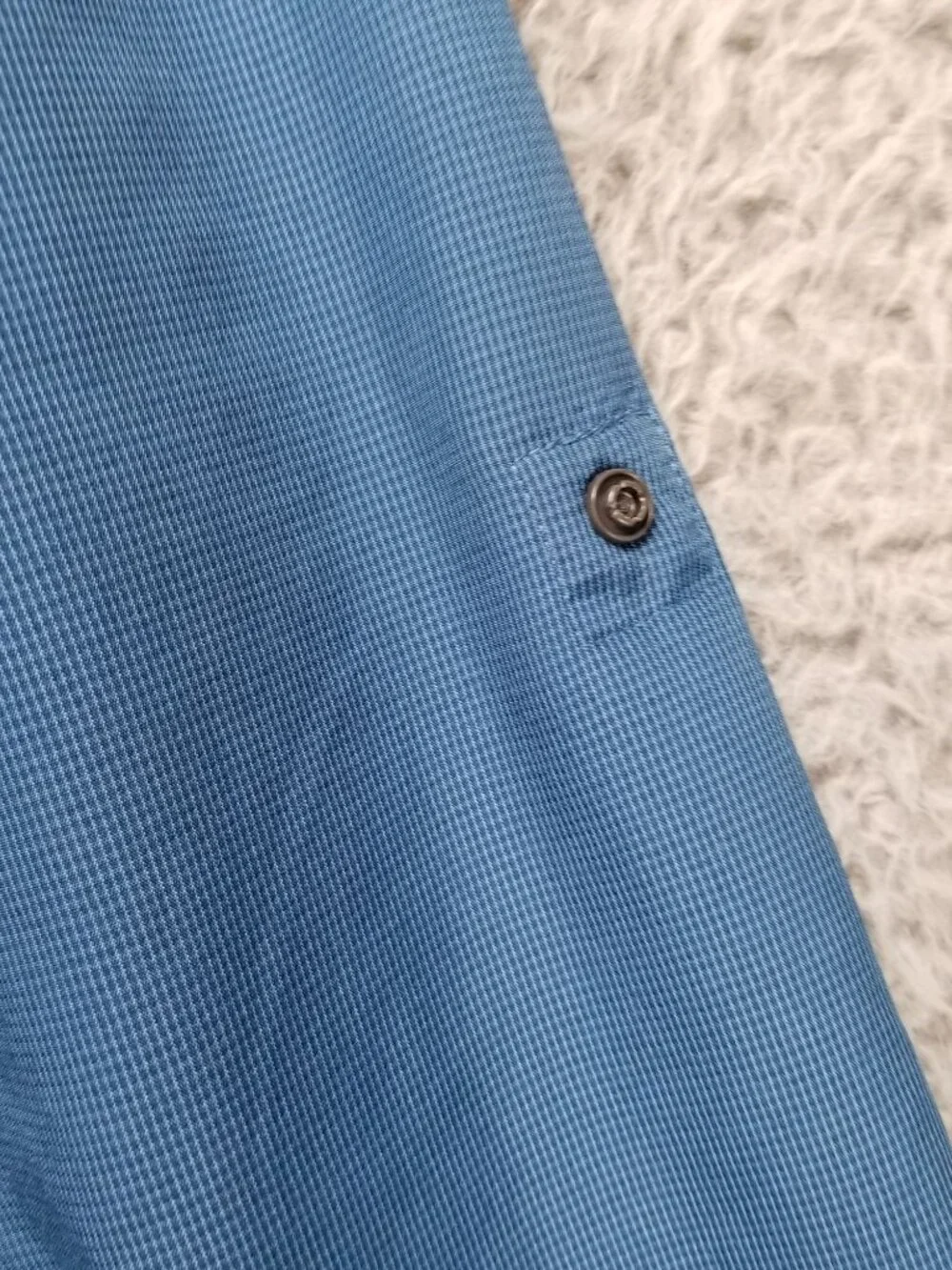 Eddie Bauer Shirt Womens XL Blue Long Sleeve Roll Tab Button Up Vented Mesh - Picture 7 of 9